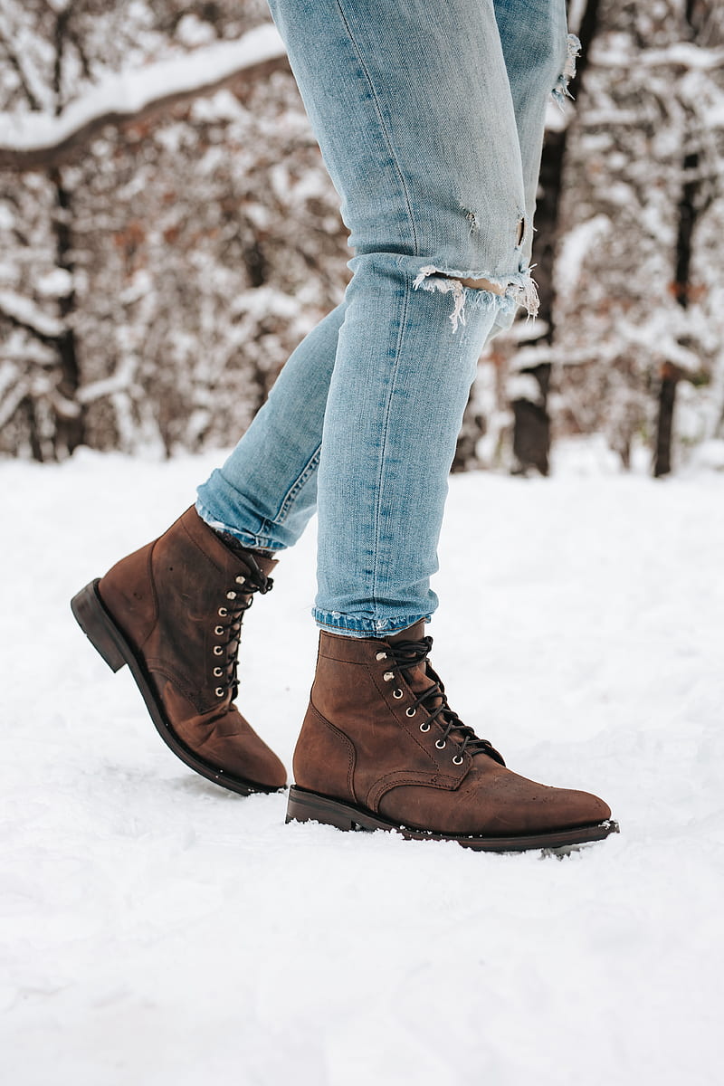 boots, legs, snow, jeans, HD phone wallpaper