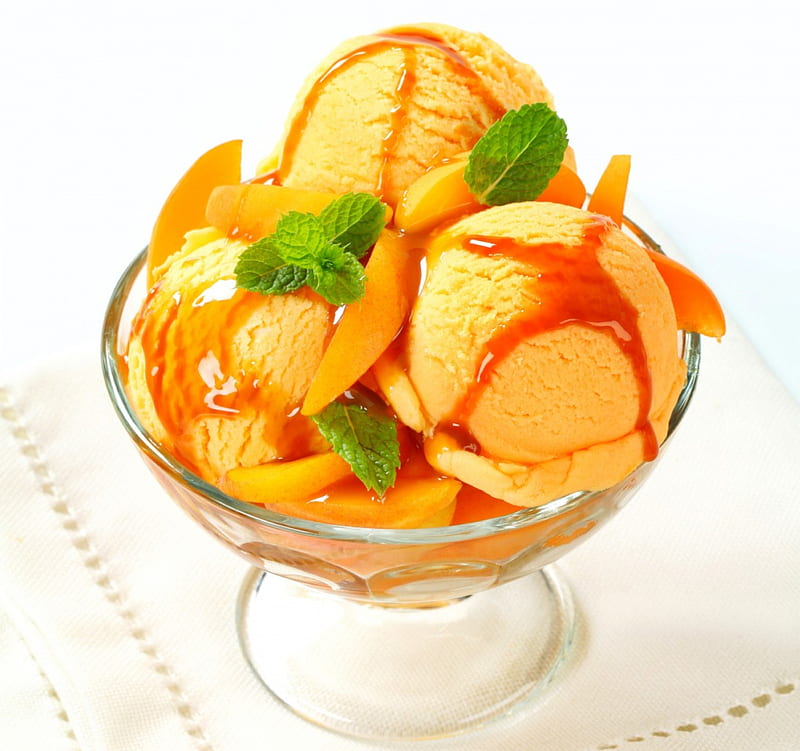 Apricot Ice Cream, fruit, ice cream, apricot, dessert, sweet, HD wallpaper
