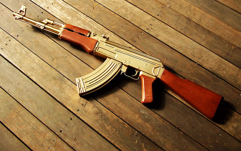 Kalashnikov, rifle, ak-47, gold, HD wallpaper | Peakpx