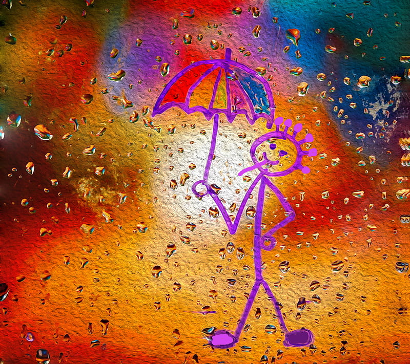 Happy, rain, HD wallpaper | Peakpx