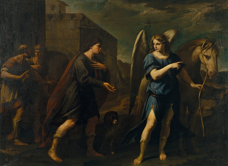 Tobias meets Archangel Raphael, art, wings, tobias, angel, painting,  rafael, HD wallpaper | Peakpx