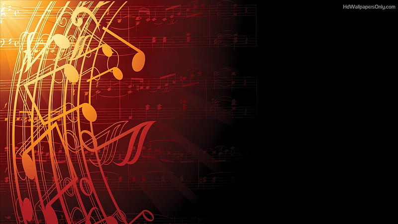 Music Abstract, music lovers, orange, music musical notes, abstract, musical, HD wallpaper