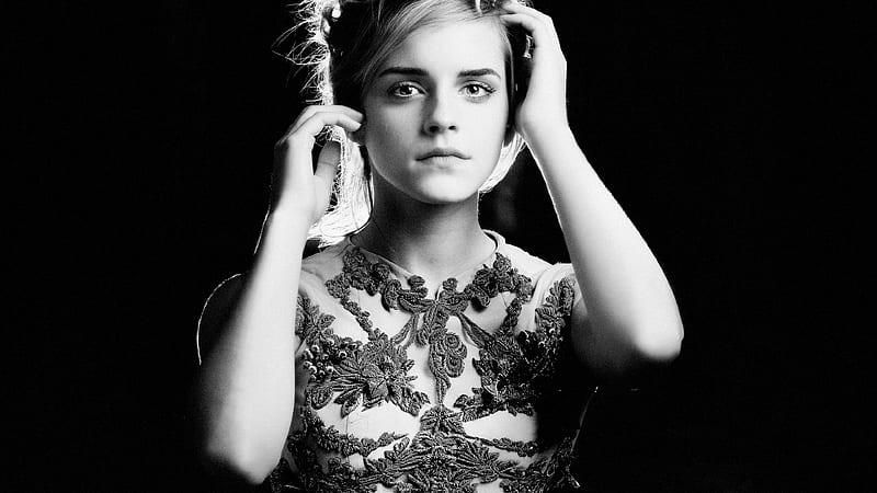 Emma Watson Monochrome , emma-watson, celebrities, girls, monochrome, black-and-white, HD wallpaper