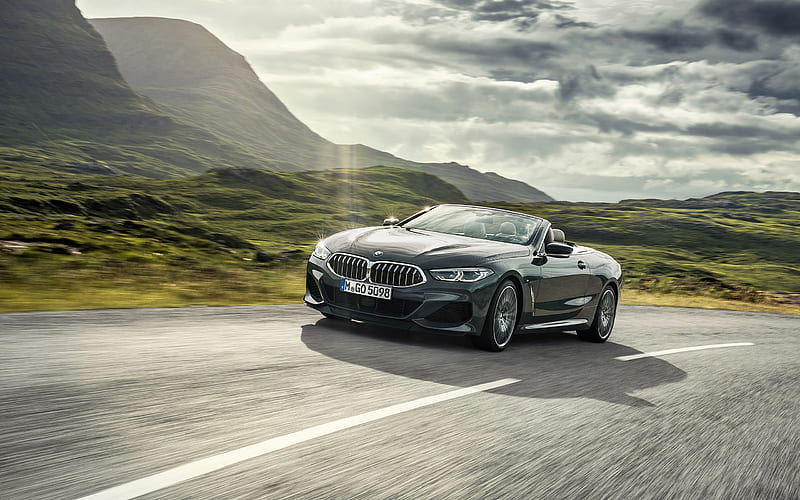 BMW 8 Series Convertible, 2019, front view, exterior, new convertible, luxury cars, German cars, BMW, HD wallpaper