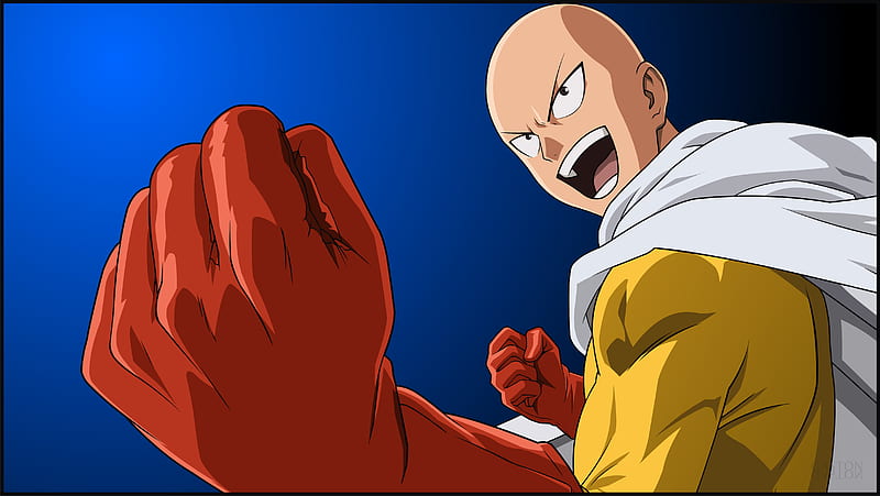 Saitama, anime, one punch man, opm, pelusa, punch, strong, super, un solo golpe, HD wallpaper