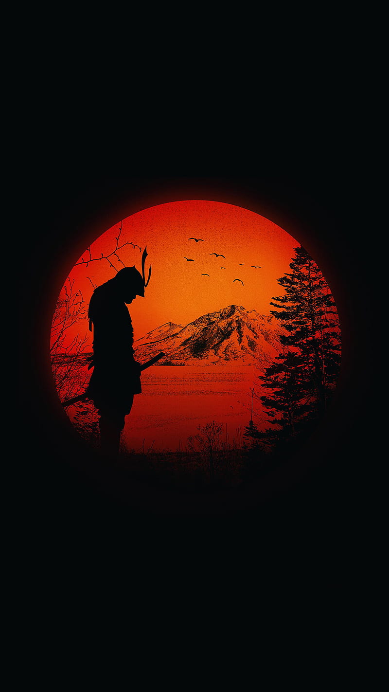 Black Samurai Sun, warrior, HD phone wallpaper
