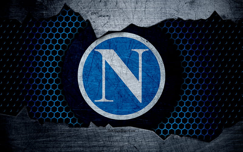 Napoli art, Serie A, soccer, logo, football club, SSC Napoli, metal texture, HD wallpaper