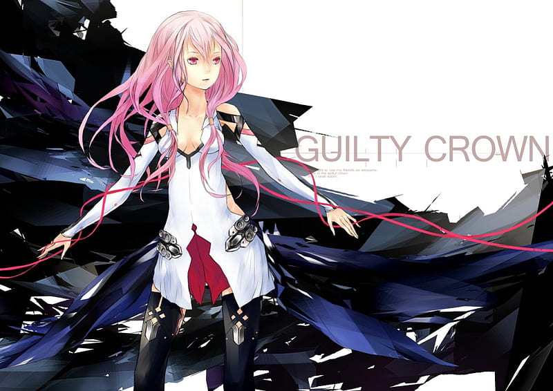 Dress guilty crown pink hair red eyes redjuice ribbons white