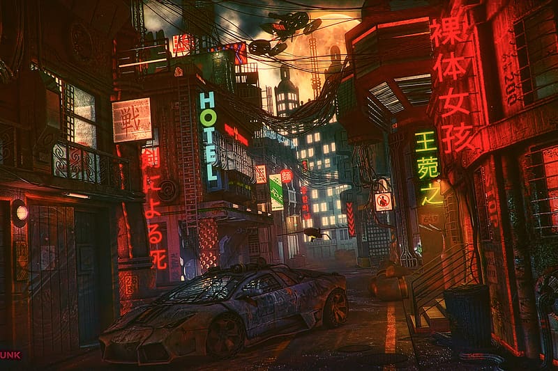 Cyberpunk 2077, cyber, neon, Futurism, futuristic, dark, night