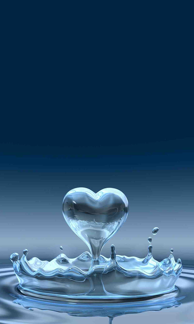 3d corazón gota de agua, 3d, corazón, gota de agua, Fondo de pantalla de  teléfono HD | Peakpx