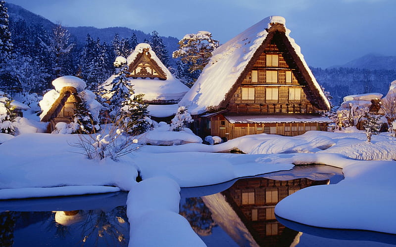 Beautiful Snowy Winterscape, nature, bonito, snow, winter, HD wallpaper