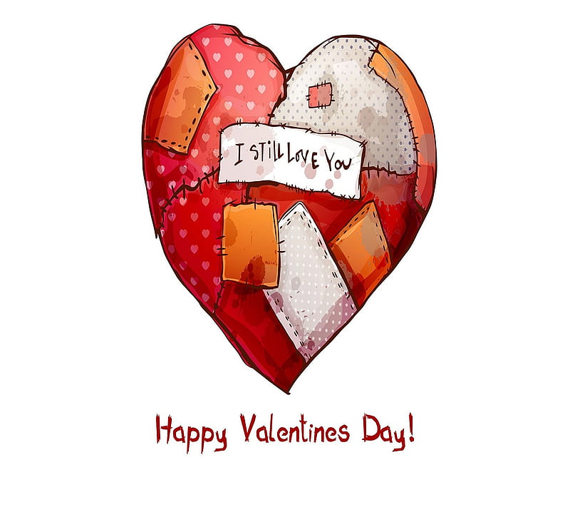 Happy valentines day, broken, heart, love, sad, valentine day, HD wallpaper