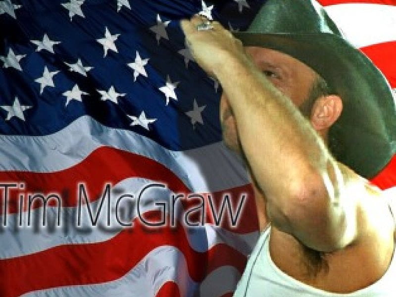 Tim McGraw & US Flag, country, music, entertainment, HD wallpaper