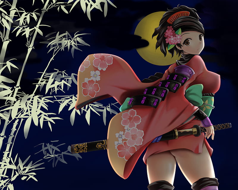 Momohime, oboro muramasa, videogame, girl, HD wallpaper