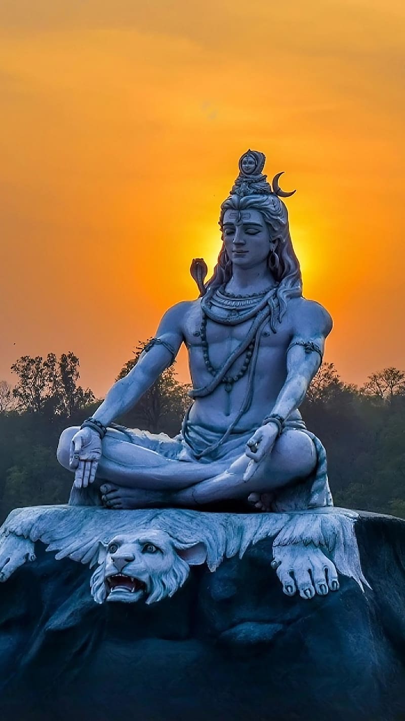 Shankar Bholenath, White Statue, Sun Background, lord, god, HD ...