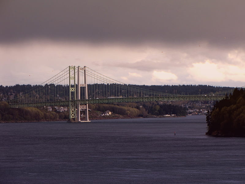 Tacoma Narrows 1, suspension, bridge, washington, puget sound, HD wallpaper