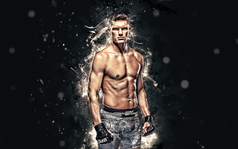 Stephen Thompson white neon lights, English fighters, MMA, UFC, Mixed martial arts, Stephen Thompson , UFC fighters, MMA fighters, Stephen Randall Thompson, HD wallpaper