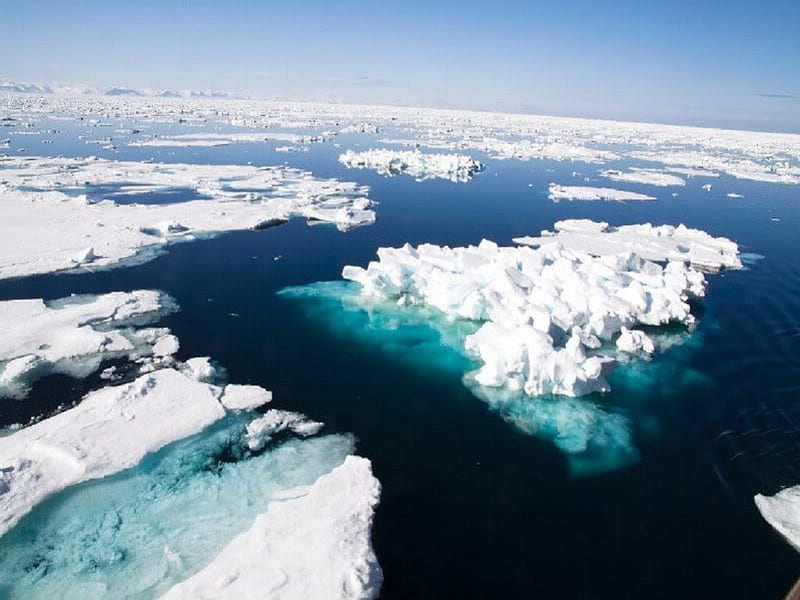Barent's Sea, Svalbard , Arctic, arctic, iceberg, sky, lake, sea, winter, daylight, water, snow, day, nature, frozen, blue, HD wallpaper