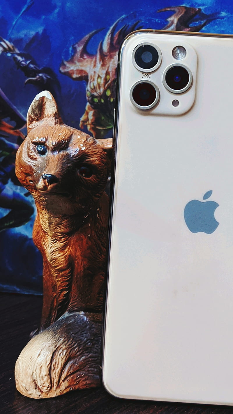 Iphone with fox, 11 pro, animal, anime, cartoon, dummy, gold, mobile, xs  max gold, HD phone wallpaper | Peakpx