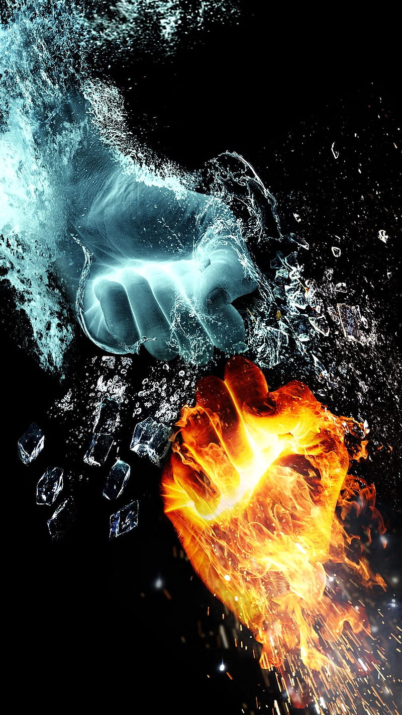 Ice And Fire, fear, fist, flames, iron, knuckles, no, real, stallion, HD phone wallpaper