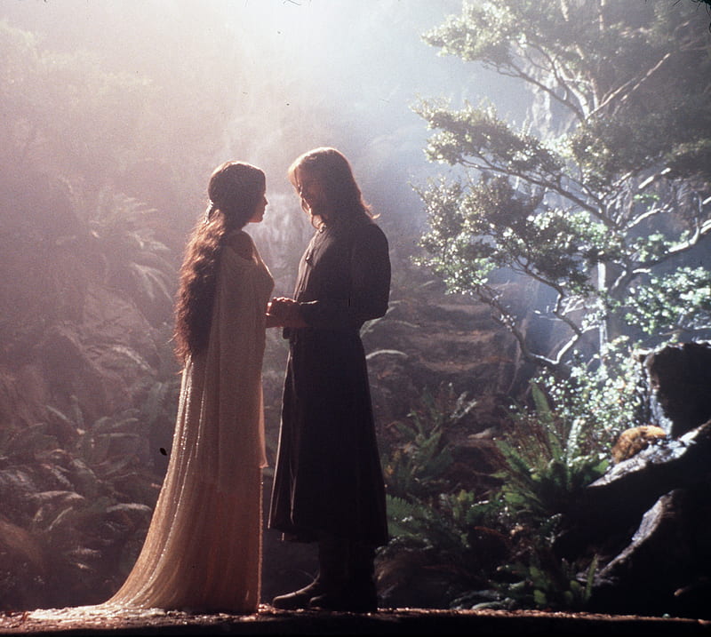 Arwen And Aragorn, aragorn, arwen, lord of the rings, lotr, HD wallpaper