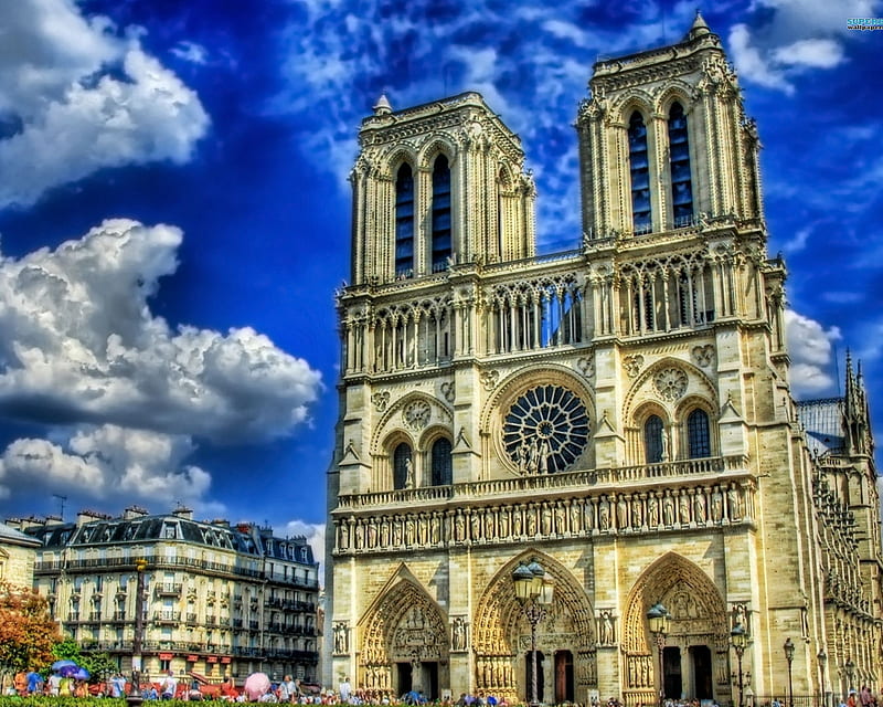 Notre Dame De Paris, building, galaxy, landscape, nature, new, note, world, HD wallpaper