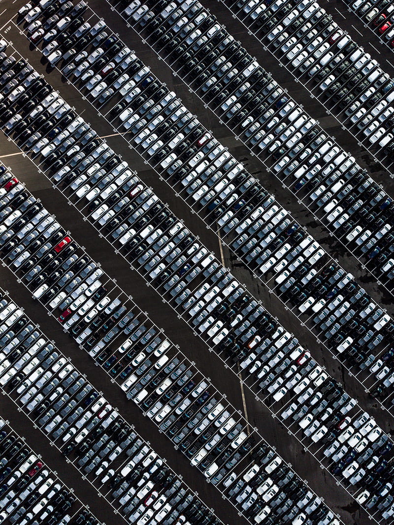 aerial graphy of parking lot, HD phone wallpaper