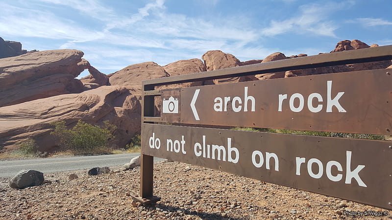 Valley of Fire State Park, Nevada, Rock, Sky, Sign, State, Park, Valley, Fire, Arch, Clouds, HD wallpaper