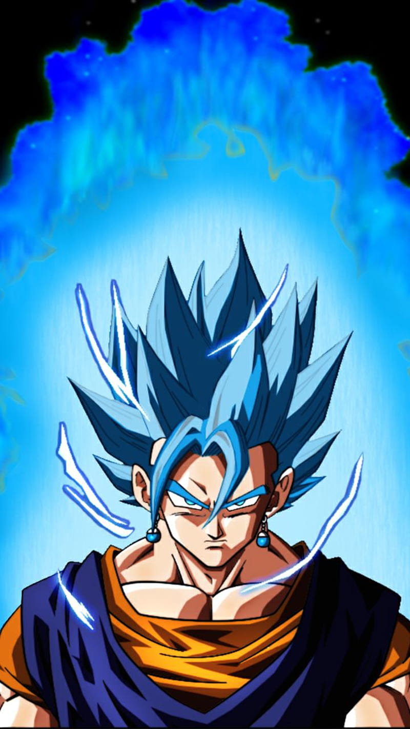 vegito blu, blu, blue, dragon ball, fusion, goku, ssb, vegeta, vegito, HD phone wallpaper