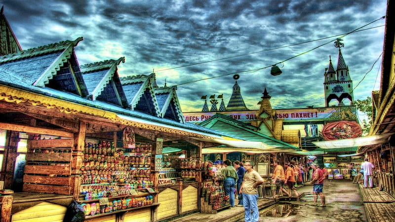 R Market Place, Sky, Clouds, Markets, Food, Nature, HD wallpaper