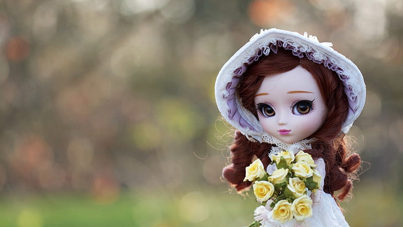 Girl Toy With Yellow Flowers Doll, HD wallpaper | Peakpx