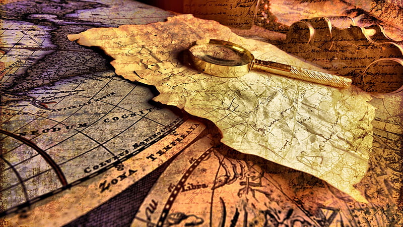maps, world, brown, yellow, magnify, abstract, glass, 3d, large, geography, map, HD wallpaper