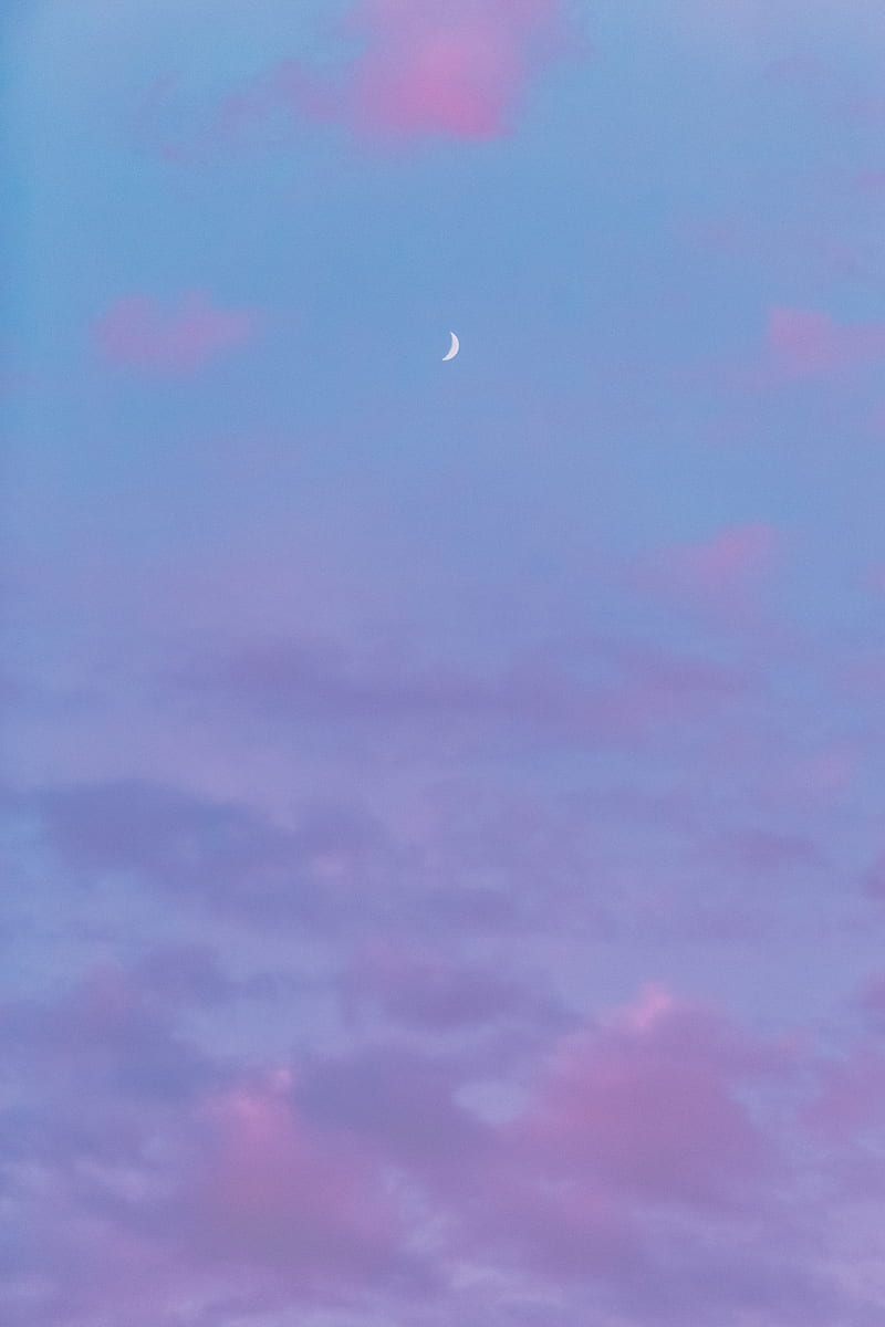 Sky, clouds, moon, minimalism, HD phone wallpaper | Peakpx