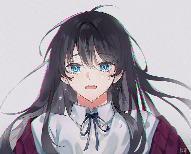 Girl, sad, tears, anime, art, HD wallpaper | Peakpx