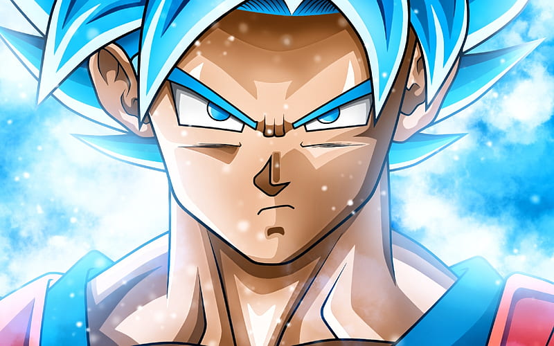 Super Saiyan Blue, close-up, Dragon Ball Super, manga, DBS, Son Goku, Dragon Ball, Goku, HD wallpaper