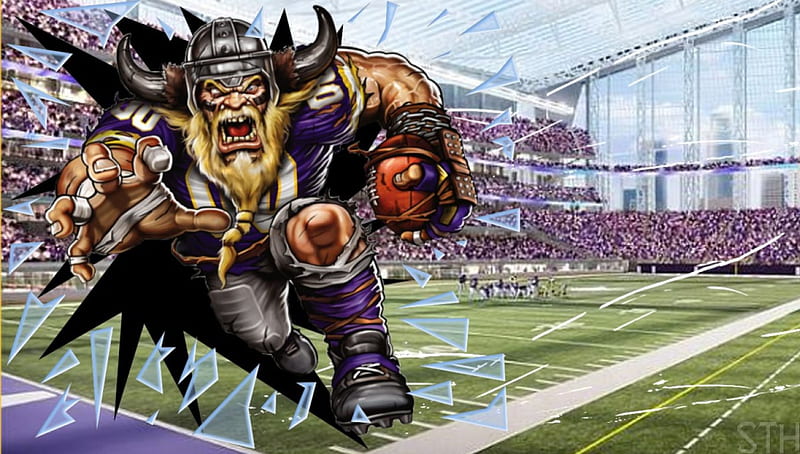 Smashing through-Vikings, Minnesota Viking , Vikings , Vikings, Minnesota Vikings, HD wallpaper