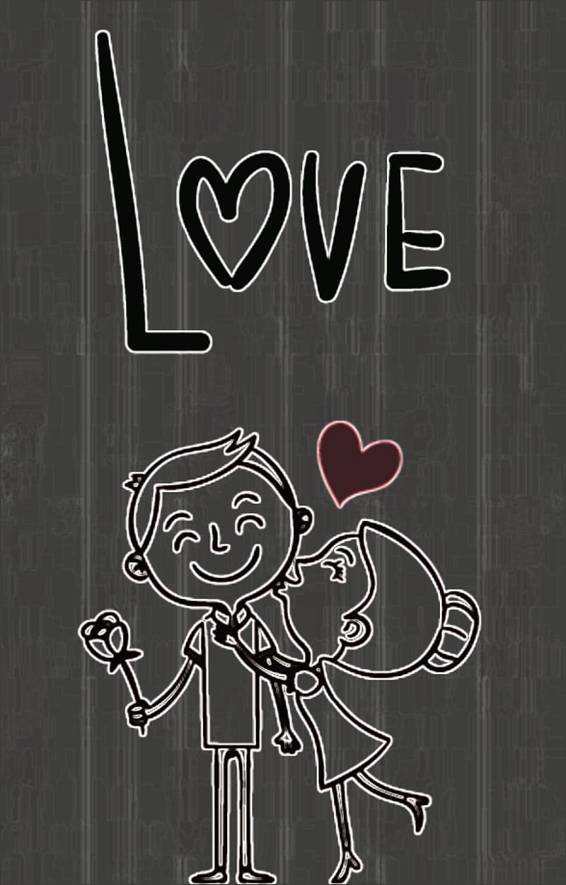 Loving couple, gray, heart, kiss, love, romantic, sweet, vintage love, HD  phone wallpaper | Peakpx