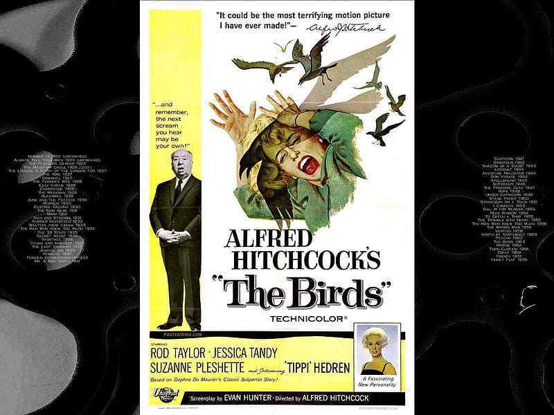 The Birds01, alfred hitchcock, posters, The Birds, classic movies, HD wallpaper