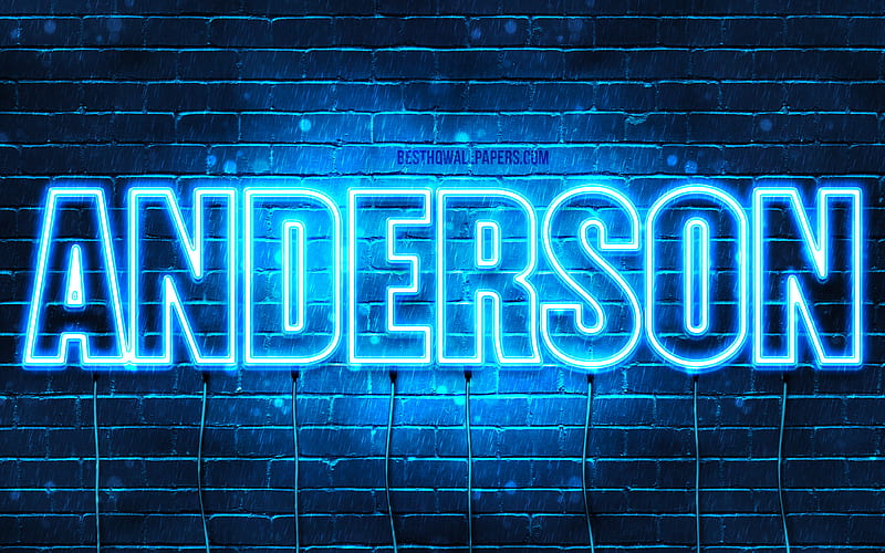 Anderson con nombres, texto horizontal, nombre de Anderson, luces de neón  azules, Fondo de pantalla HD | Peakpx