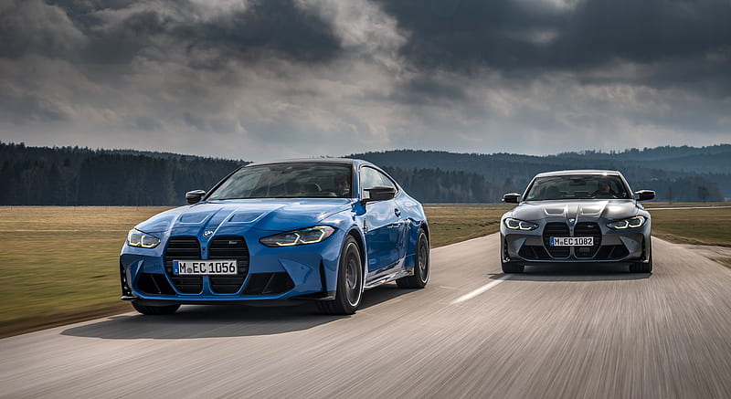 2022 BMW M4 Coupe Competition xDrive and M3 Competition xDrive , car, HD wallpaper