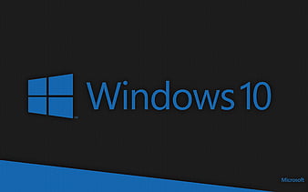 Windows 10, grid, logo, dark background, Windows logo, Microsoft, HD wallpaper