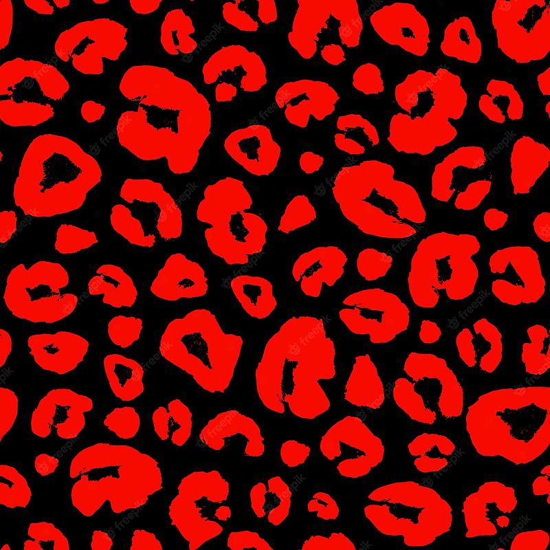Premium . Leopard skin print seamless pattern background. animal fur spot abstract camouflage texture. black and red hand drawn spotted print for wrapping paper, , textile, HD phone wallpaper