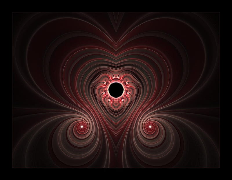 Deep Feeling, red, deep, love, heart, abstract, HD wallpaper