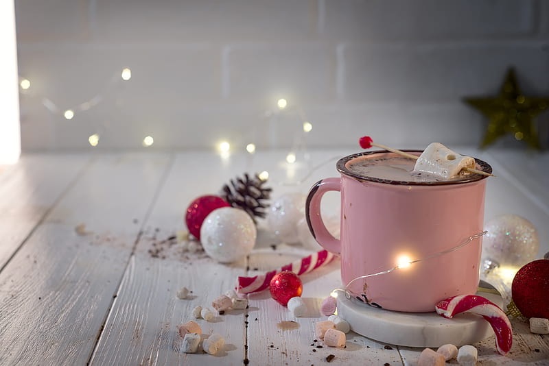 Food, Hot Chocolate, Cup, Drink, Marshmallow, Still Life, HD wallpaper