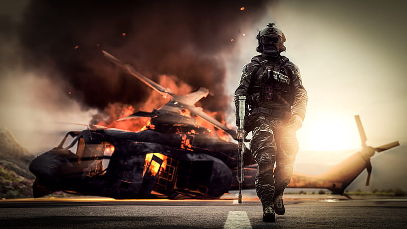 Battlefield 4 Solider , battlefield-4, ea-games, games, pc-games, xbox-games, ps4-games, pc-games, soldier, helicopter, HD wallpaper