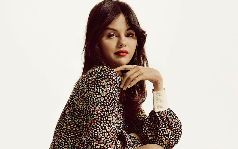 Selena Gomez, American singer, hoot, dress with flowers, popular singer, American star, American fashion model, HD wallpaper