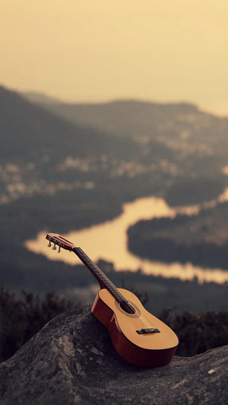 Guitarra, montañas, Fondo de pantalla de teléfono HD | Peakpx