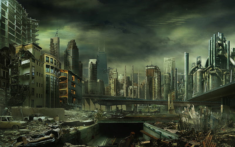 City, Sci Fi, Apocalypse, Post Apocalyptic, HD wallpaper