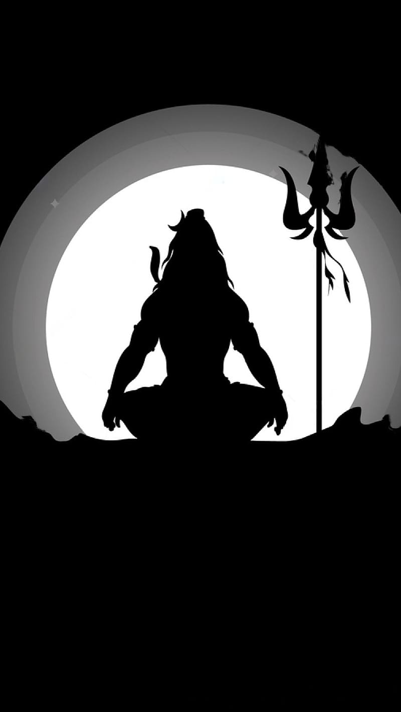 Shiv Shankar Bholenath Ke, Lord Shiva Silhouette, god, mahadev, HD phone wallpaper
