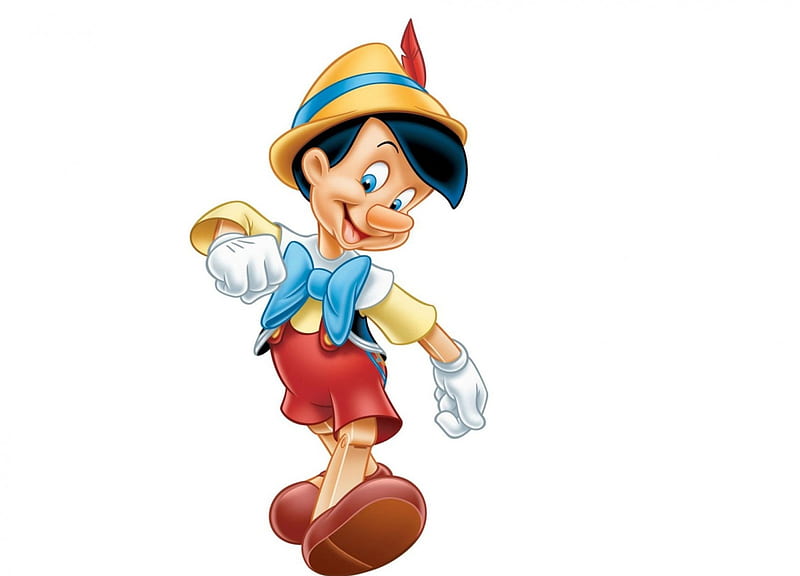 Pinocchio (1940), red, movie, toy, doll, cute, pinocchio, fantasy, white, disney, blue, HD wallpaper